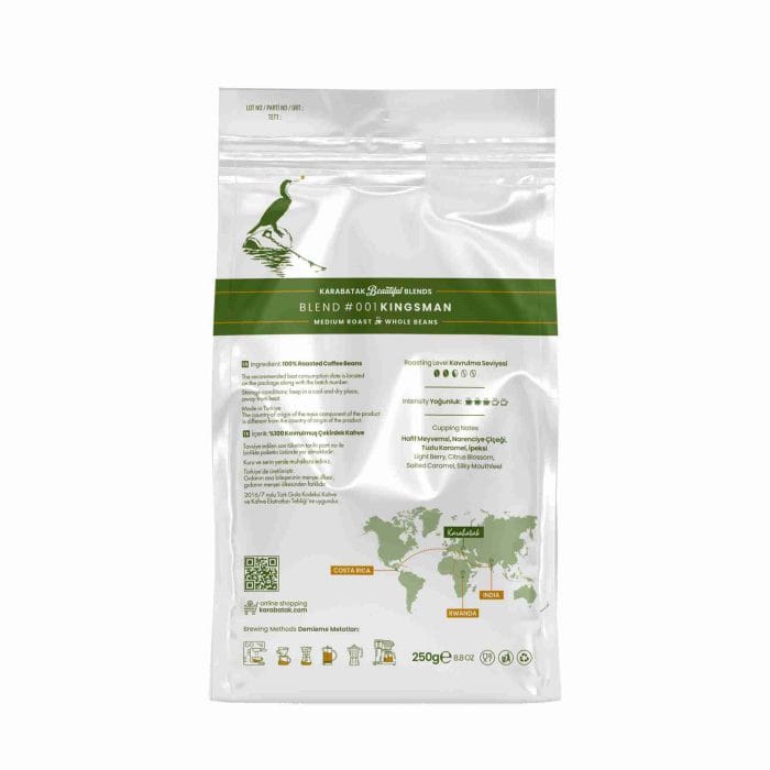 BLEND #001 KINGSMAN ÇEKİRDEK KAHVE 250 GR - Görsel 4