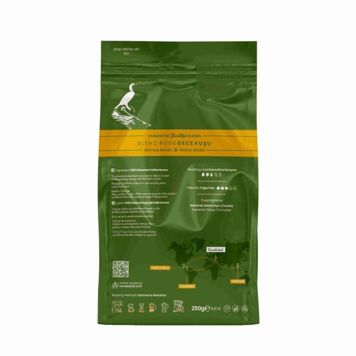 BLEND #008 GECE KUŞU ÇEKİRDEK KAHVE 250 GR - Görsel 4